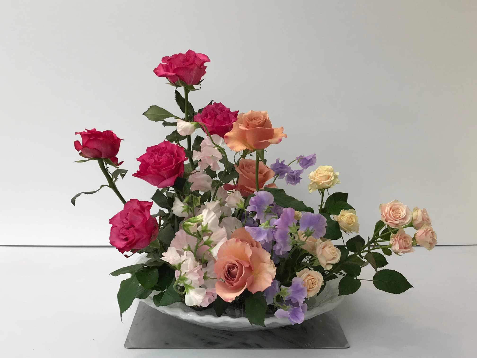 Arrangement Moribana Tashu Ike printemps style Ohara