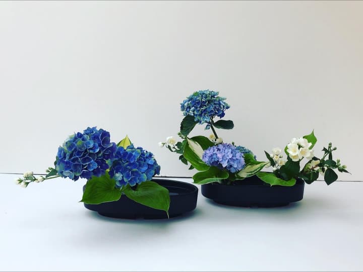 Arrangement Rimpa Cho été variation style Ohara
